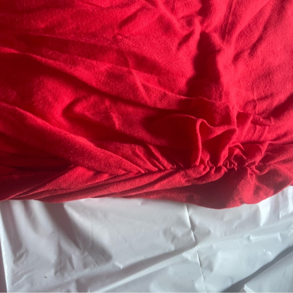 Vibrant Red Ruched Top